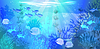 Vector clipart: Underwater wallpaper with algae. vector illustration