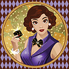 Vector clipart: Casino woman with dice , art deco card, vector illustra