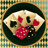 Vector clipart: Casino dice and poker cards invitation backround, vecto