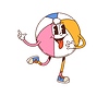 Retro groovy cartoon beach ball kids toy character | Stock Vector Graphics