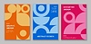 Vector clipart: Abstract business posters with geometric pattern