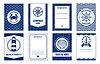 Vector clipart: Nautical marine invites and templates set