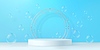 Vector clipart: Podium with soap bubbles and gold circular frame