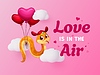 Love is in air valentine day greeting card