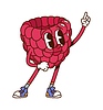 Vector clipart: Groovy hippie raspberry berry retro character