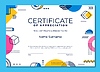 Vector clipart: Certificate template with Bauhaus shapes