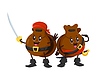 Cartoon castanets musical instruments pirates
