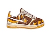 Cartoon groovy retro sneaker, laced teenager shoe | Stock Vector Graphics
