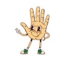 Vector clipart: Cartoon groovy hand medicine and health character