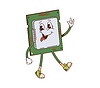 Cartoon groovy computer chip processor character | Stock Vector Graphics