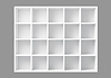 White empty bookshelf realistic 3d mockup