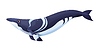 Cartoon whale character swimming underwater