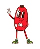 Vector clipart: Cartoon groovy hippie barberry berry character