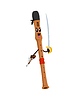Cartoon groovy flute pirate, musical instrument