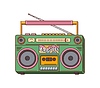 Cartoon groovige Retro y2k Kassetten Boombox Stereoanlage | Stock Vektrografik
