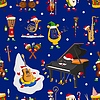 Christmas musical instrument seamless pattern
