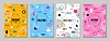 Vector clipart: Memphis posters with abstract geometric shapes
