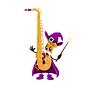 Cartoon saxophone music instrument mage character