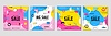 Sale banners, Memphis pattern of geometric shapes