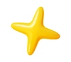 Vector clipart: 3d star icon with glossy surface in yellow color