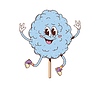 Blue cotton candy sweet snack groovy character