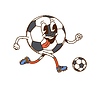 Cartoon groovy football ball sport character