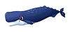 Vector clipart: Cartoon whale character, sea underwater animal