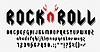 Vector clipart: Hard rock metal font alphabet, heavy music type
