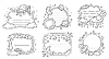Vector clipart: Kids memo notes frames with space planets, stars