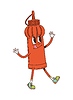 Cartoon groovy squeeze sauce bottle character