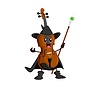 Cartoon violin music instrument sorcerer character