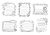 Vector clipart: Galaxy space and alien planets kids note frames