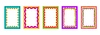 Color groovy scallop Y2K frames, pattern borders