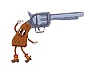 Groovy revolver western character, wild west gun