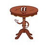 Cartoon groovy Tischfigur mit runder Platte | Stock Vektrografik