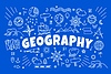 Векторный клипарт: Географические символы, значки на школьной доске