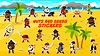 Cartoon nut pirate and corsair characters stickers