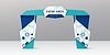 Exhibition turquoise and azure event arch mock up | Stock Vector Graphics
