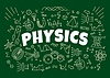 Vector clipart: Physics formulas on school board