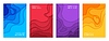 Color shape paper cut wave background posters
