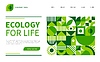 Vector clipart: Environment ecology landing page with eco pattern