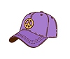 Vector clipart: Cartoon groovy baseball cap with peace symbol