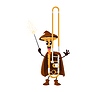 Cartoon trumpet mage, musical instrument character | Stock Vector Graphics