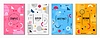 Vector clipart: Memphis posters with abstract geometric shapes