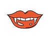 Vector clipart: Cartoon groovy vampire lips with sharp fangs
