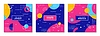 Vector clipart: Color square covers with Memphis abstract pattern
