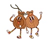 Vector clipart: Cartoon groovy castanets retro musical instrument
