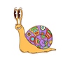 Vector clipart: Retro groovy snail character or hippie symbol
