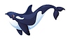 Vector clipart: Cartoon killer whale orca character, sea animal