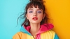 Young woman 90s style fashion portrait with | Stock Foto